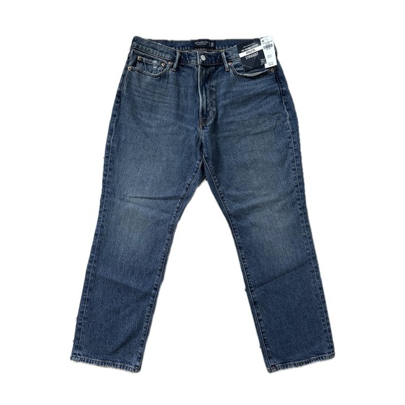 Abercrombie & Fitch A&F Vintage Stretch Athletic Straight Jeans Mens 34x30 NWT
